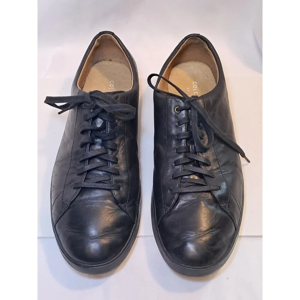 Cole Haan Grand Crosscourt II OS Leather Lace Up Sneakers Black C26655 Size 12M